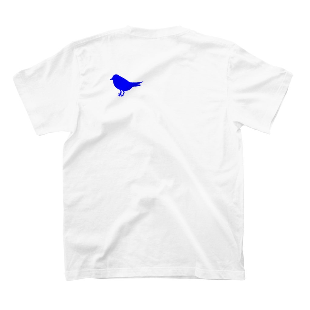 小鳥と映画館の青い鳥 Regular Fit T-Shirtの裏面