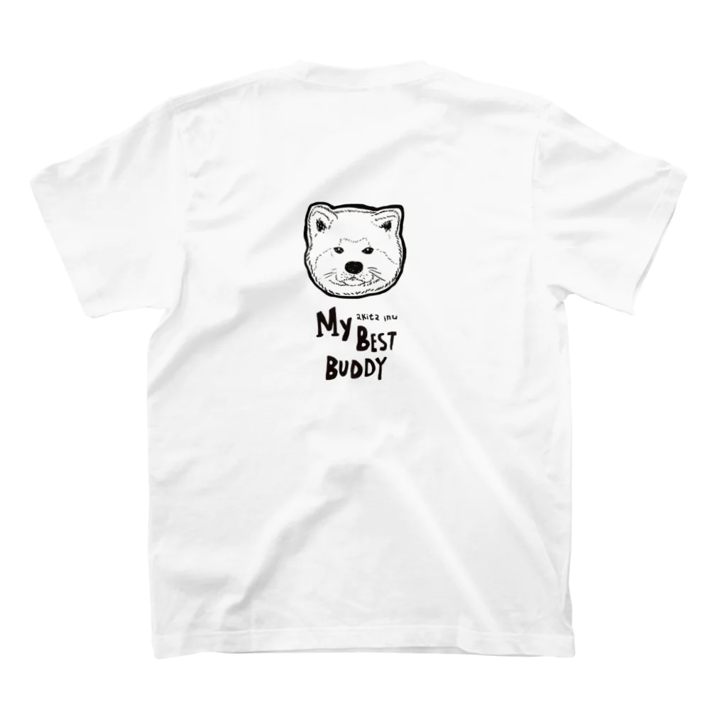 MIWA姐のマイベストバディ秋田犬 スタンダードTシャツの裏面