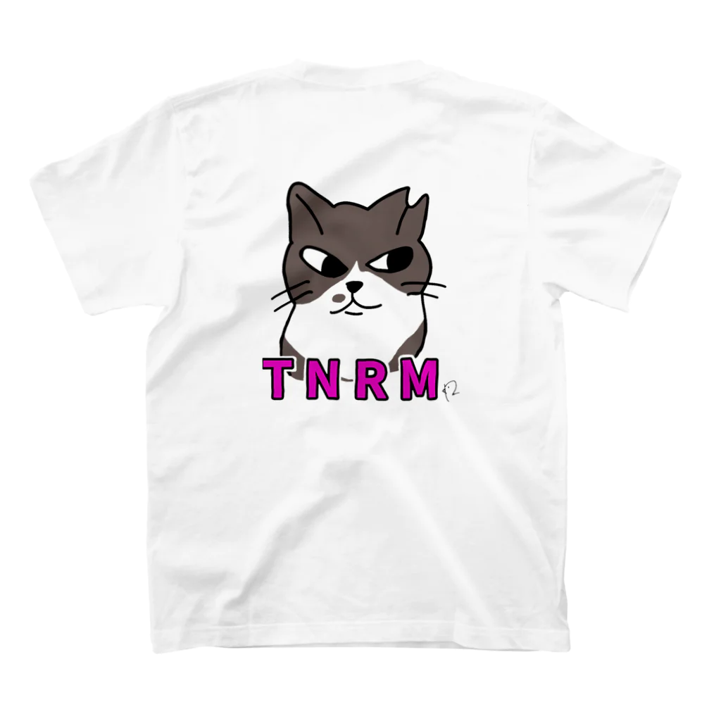 Mと愉快なにゃんこ達のおすましかっくん　TNRM 2 スタンダードTシャツの裏面