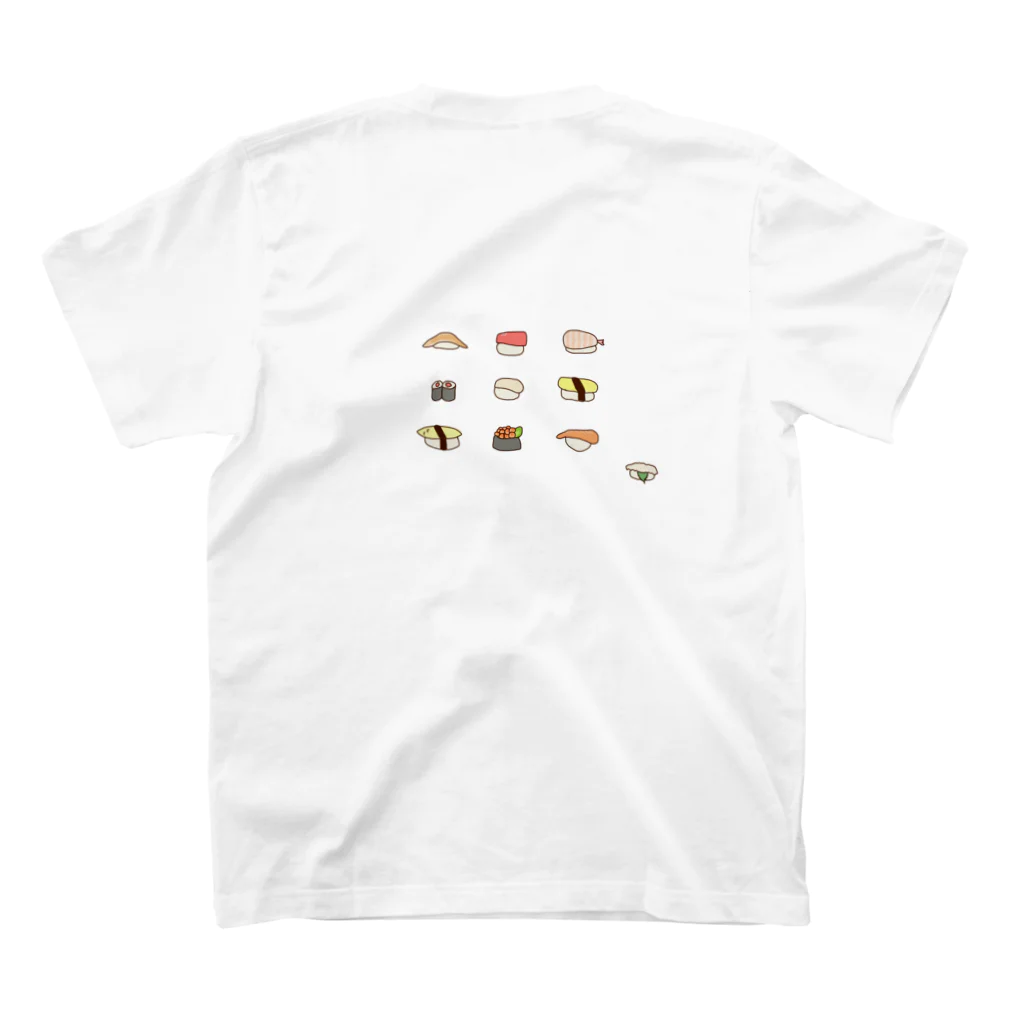 ぷきんやさんのぷきんのおすし（うしろもかわいい） スタンダードTシャツの裏面