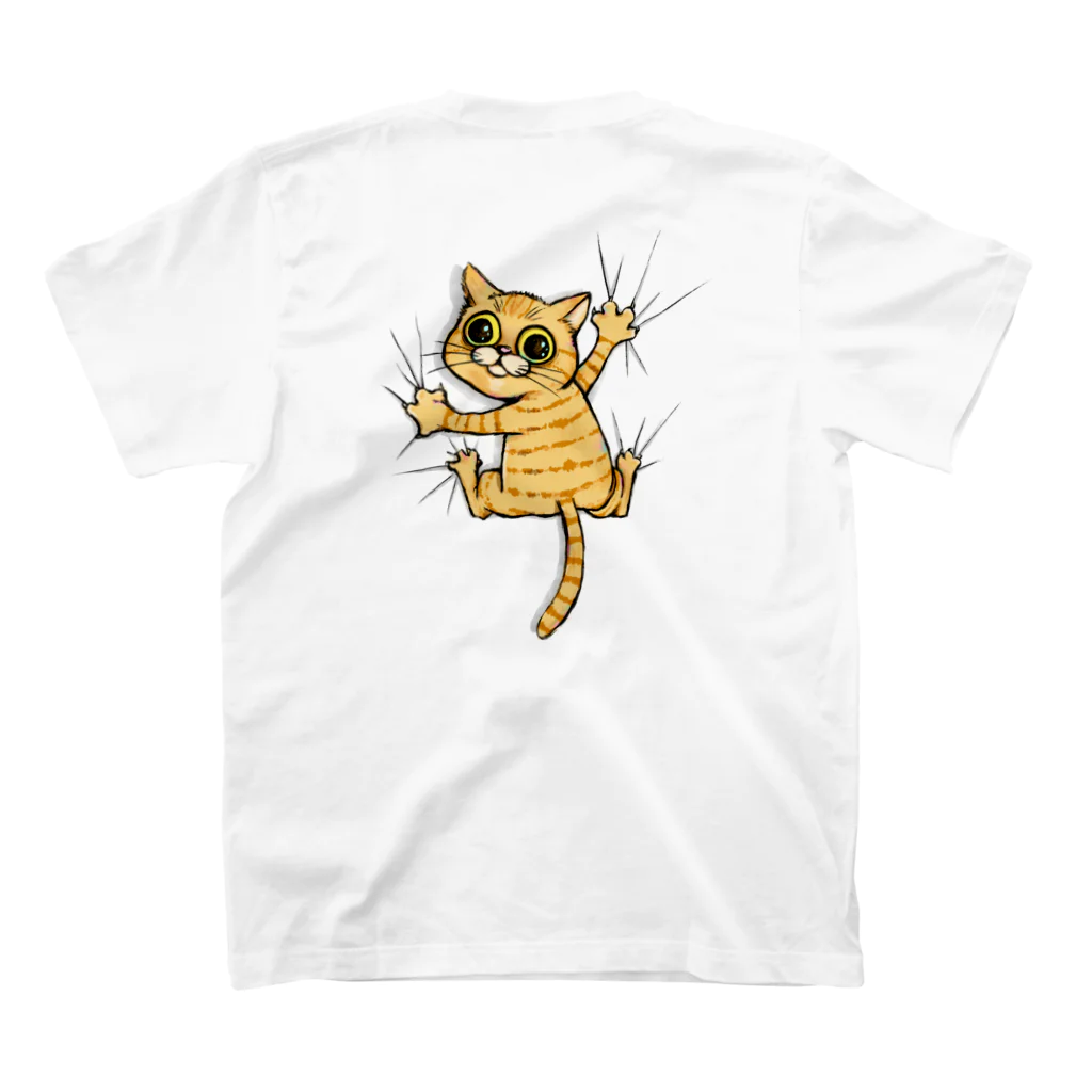 kikikikikiのしがみつくねこ スタンダードTシャツの裏面