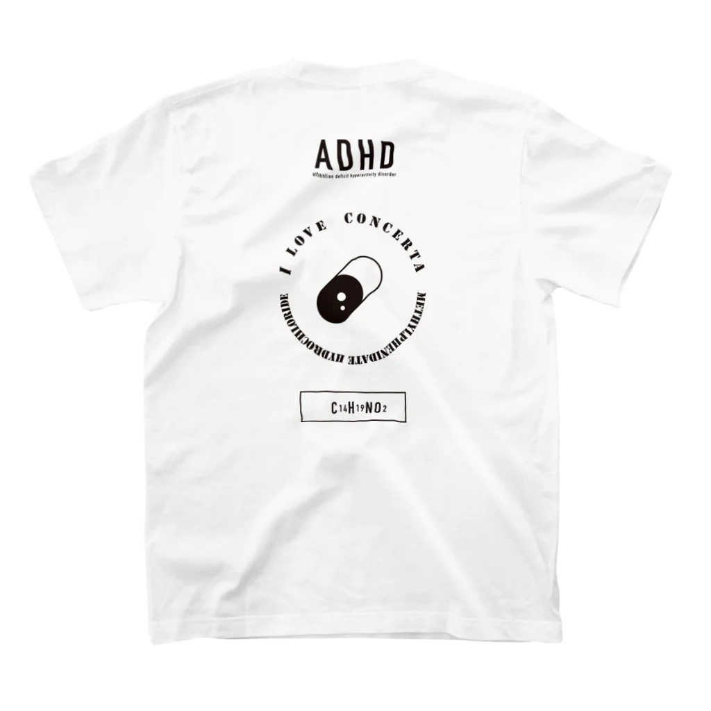 IO-DESIGNのADHD・コンサータ スタンダードTシャツの裏面