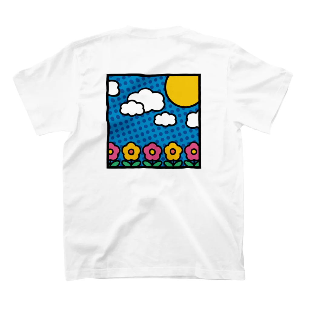 hr. grassの漫画風背景 スタンダードTシャツの裏面