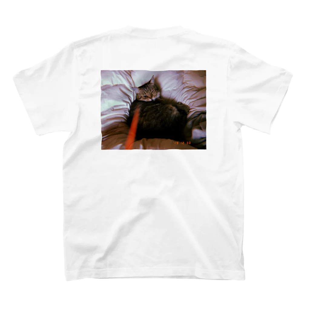 tukuruhitoのbed room cat Regular Fit T-Shirtの裏面