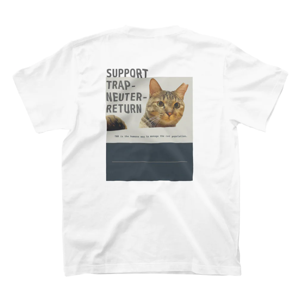 ねことゆず　のTNRのさくらねこ　グッズ スタンダードTシャツの裏面