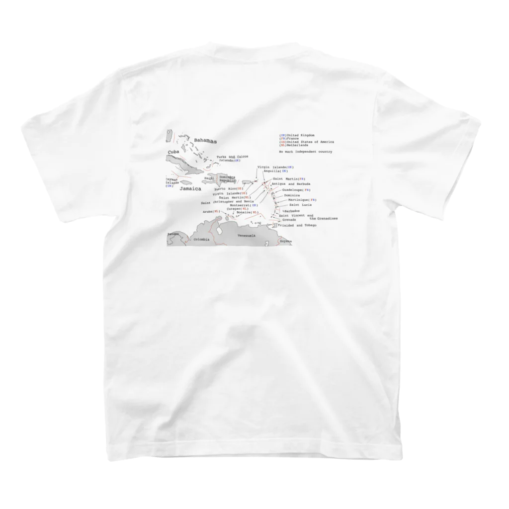 solid6629のカリブMAP Tシャツ スタンダードTシャツの裏面