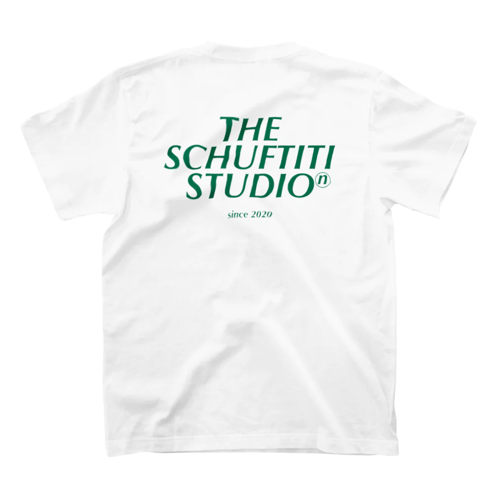 Schuftiti (シュフティティー)のThe Schuftiti Studio (グリーン) スタンダードTシャツの裏面