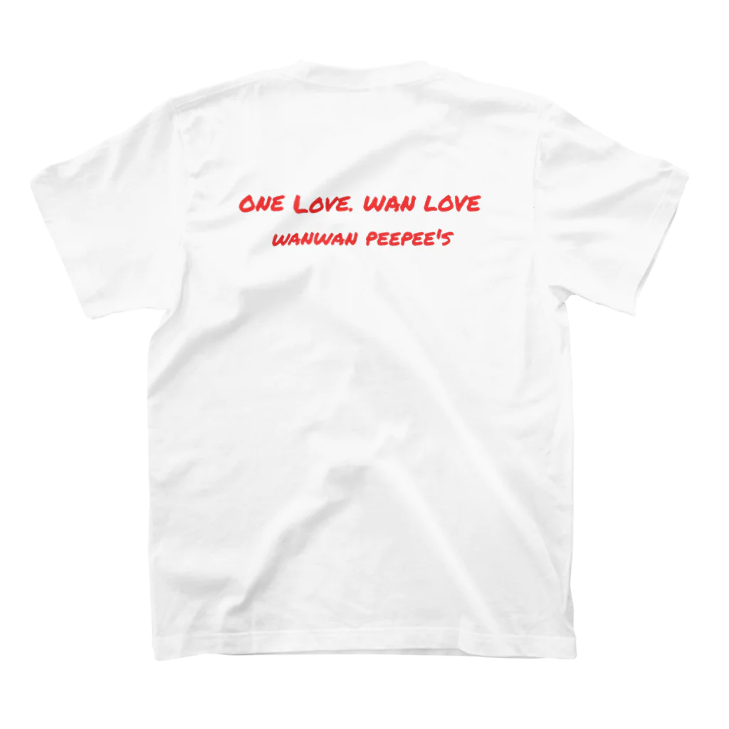 wanwan peepee'sのONE LOVE WAN LOVE スタンダードTシャツの裏面