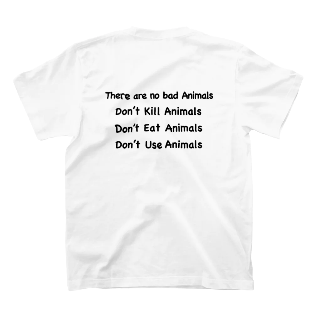 私の自己満ショップのI Love Animals Regular Fit T-Shirtの裏面