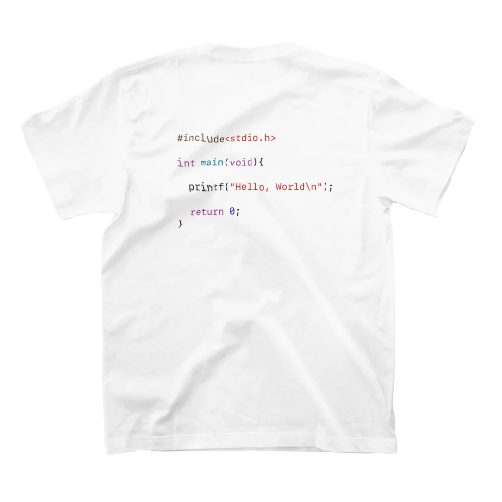 ギフト丸のC言語　~はじめの一句~ スタンダードTシャツの裏面