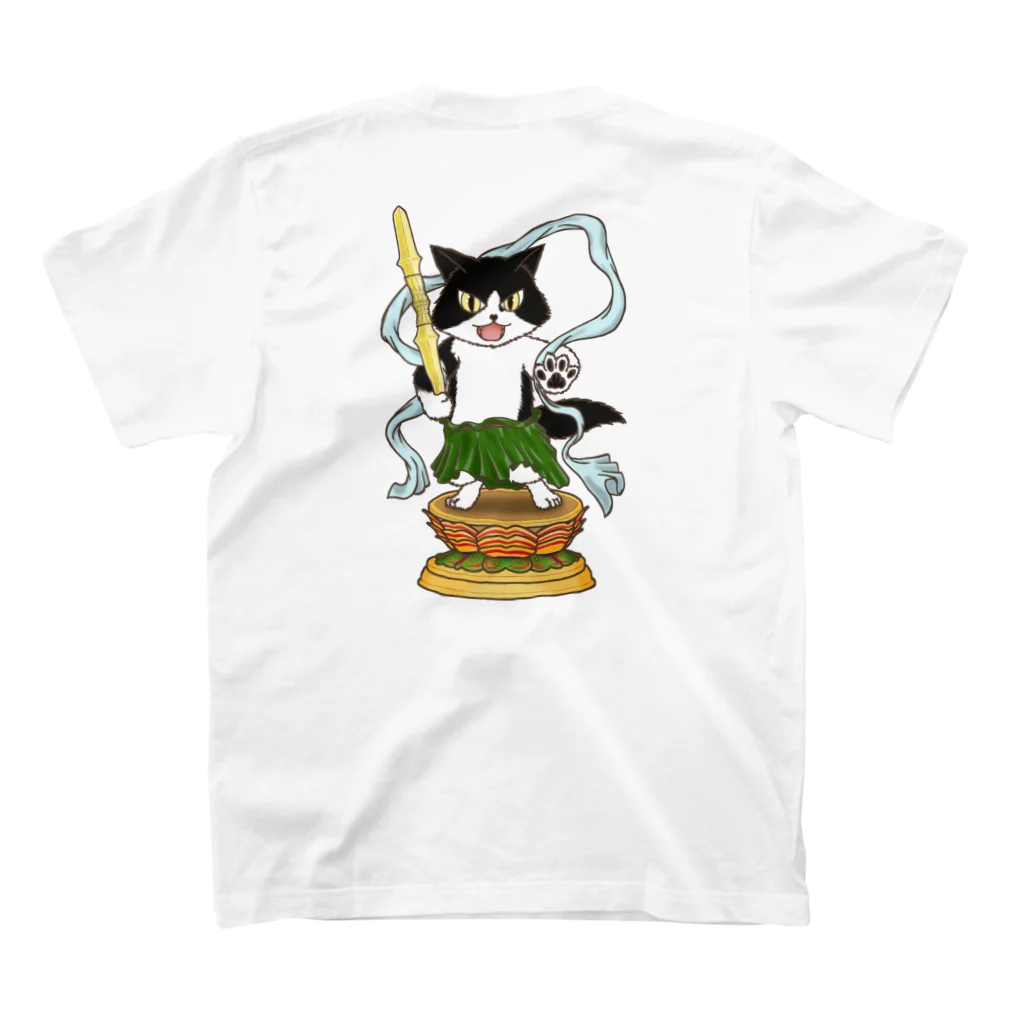 ねこや久鶻堂の金剛猫士像 スタンダードTシャツの裏面