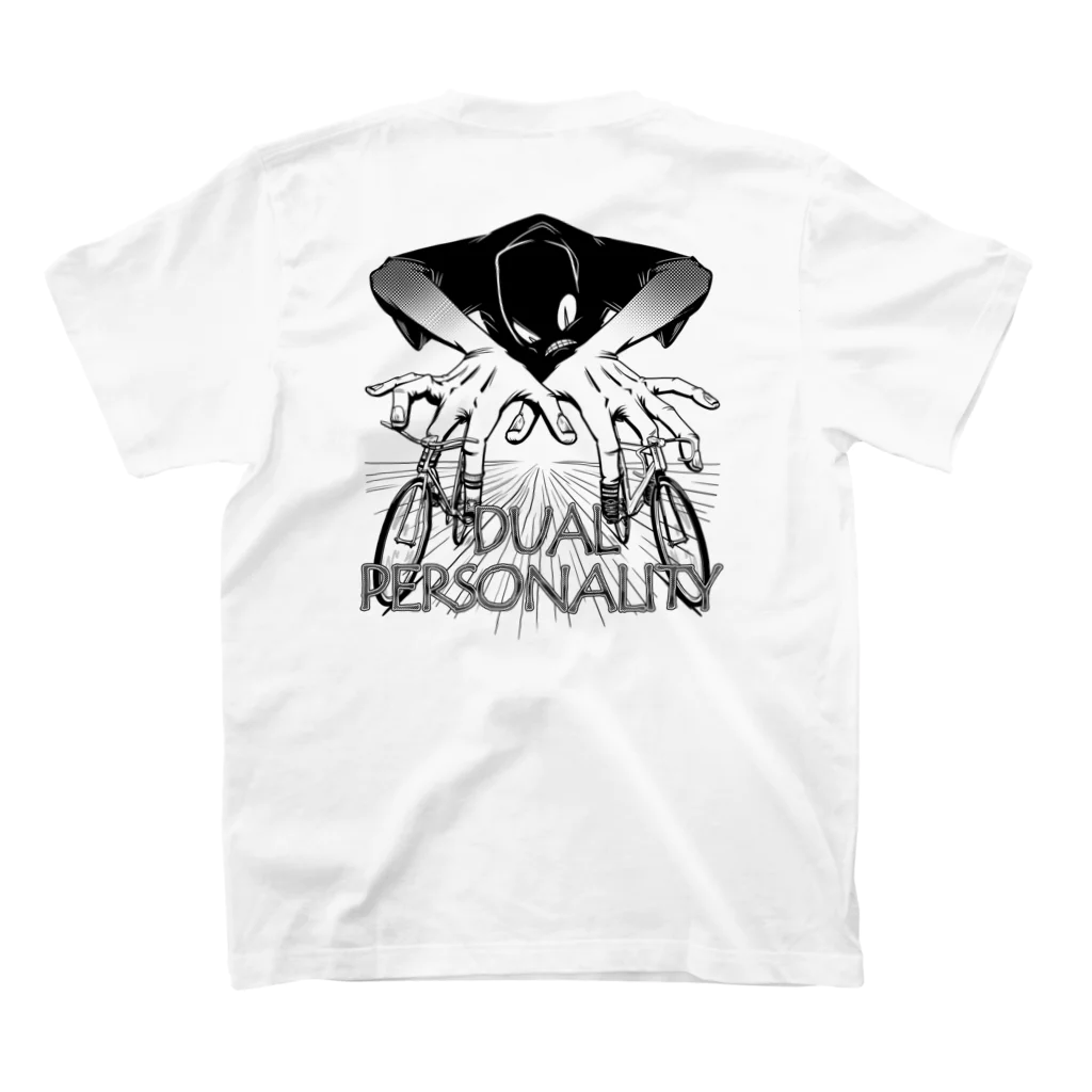 nidan-illustrationの"DUAL PERSONALITY"(B&W) #2 スタンダードTシャツの裏面