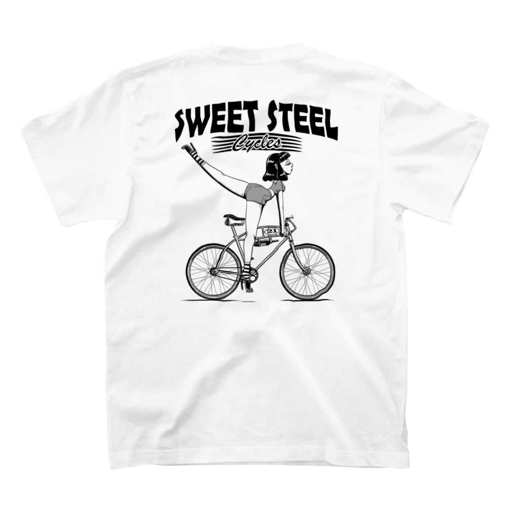 nidan-illustrationの"SWEET STEEL Cycles" #2 Regular Fit T-Shirtの裏面