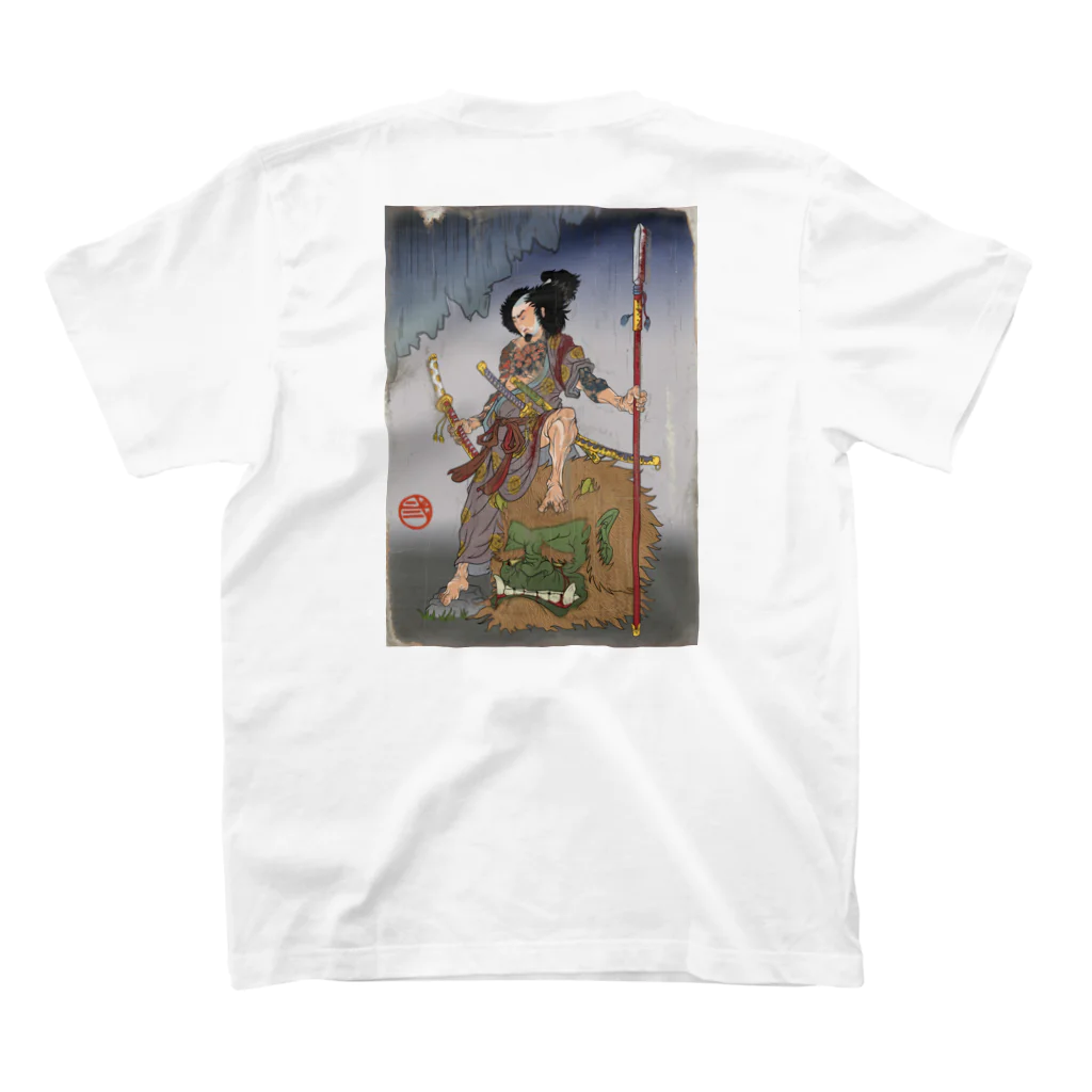 nidan-illustrationの"武者絵" Regular Fit T-Shirtの裏面