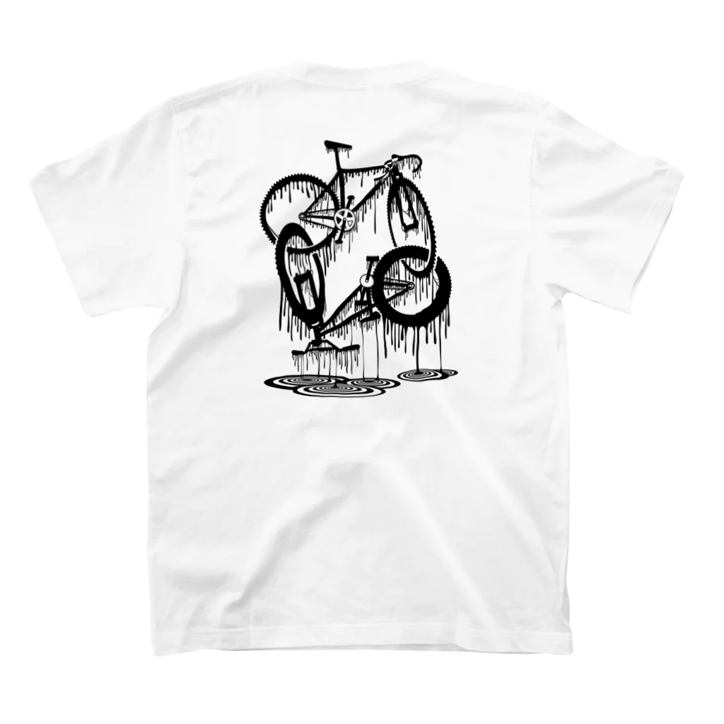 nidan-illustrationのmelted bikes #2 (black ink) Regular Fit T-Shirtの裏面