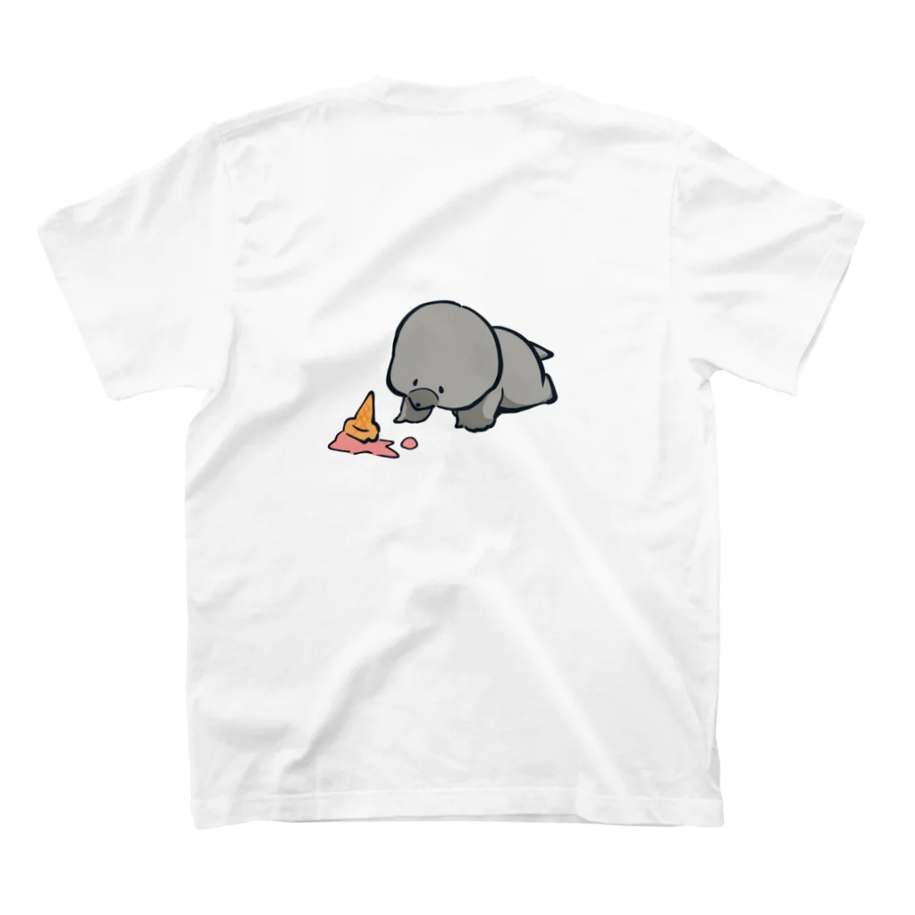 もぐらのこのアイスを落としちゃったもぐらちゃん スタンダードTシャツの裏面