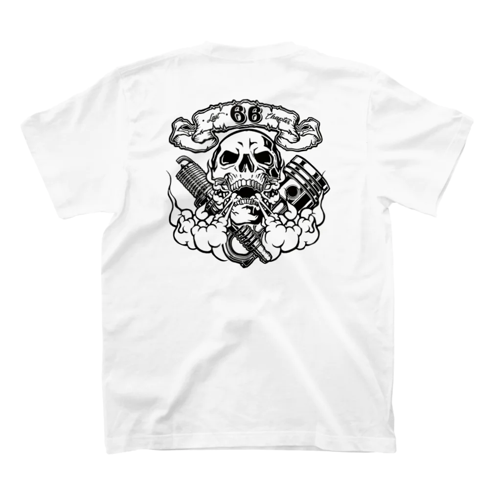 Last Chapterのバイク【Skull 66】バックプリント スタンダードTシャツの裏面