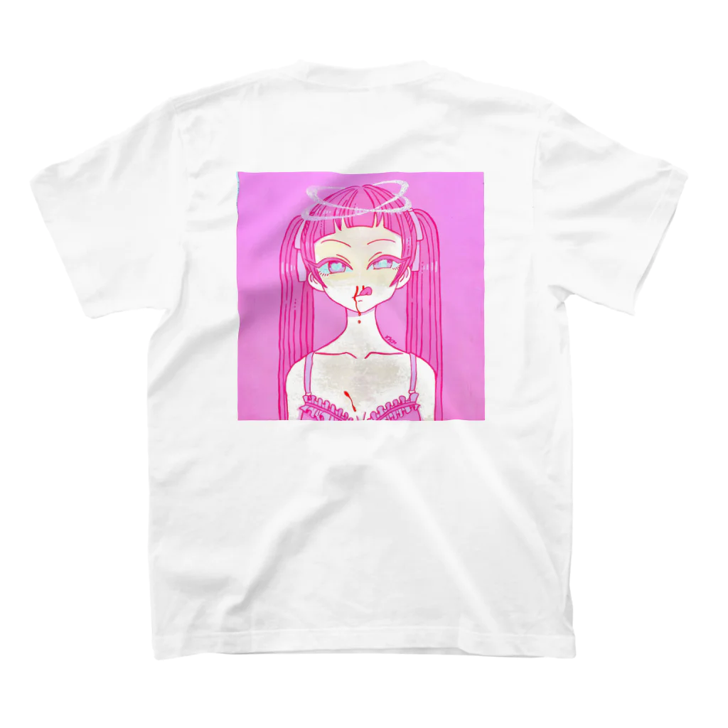 ぬとゐ＝kayoの鼻血女子(ピンク) スタンダードTシャツの裏面