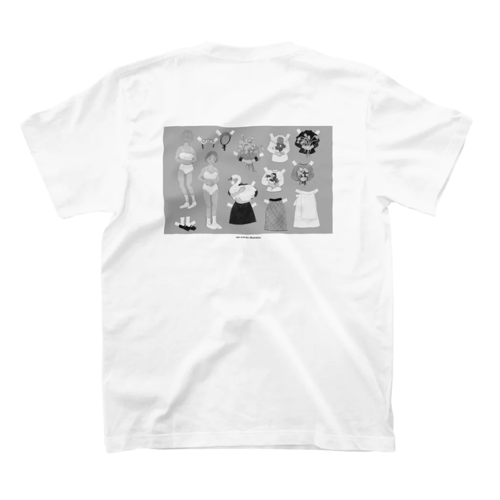 flower and bayerの《back print》 paper doll "flower" スタンダードTシャツの裏面