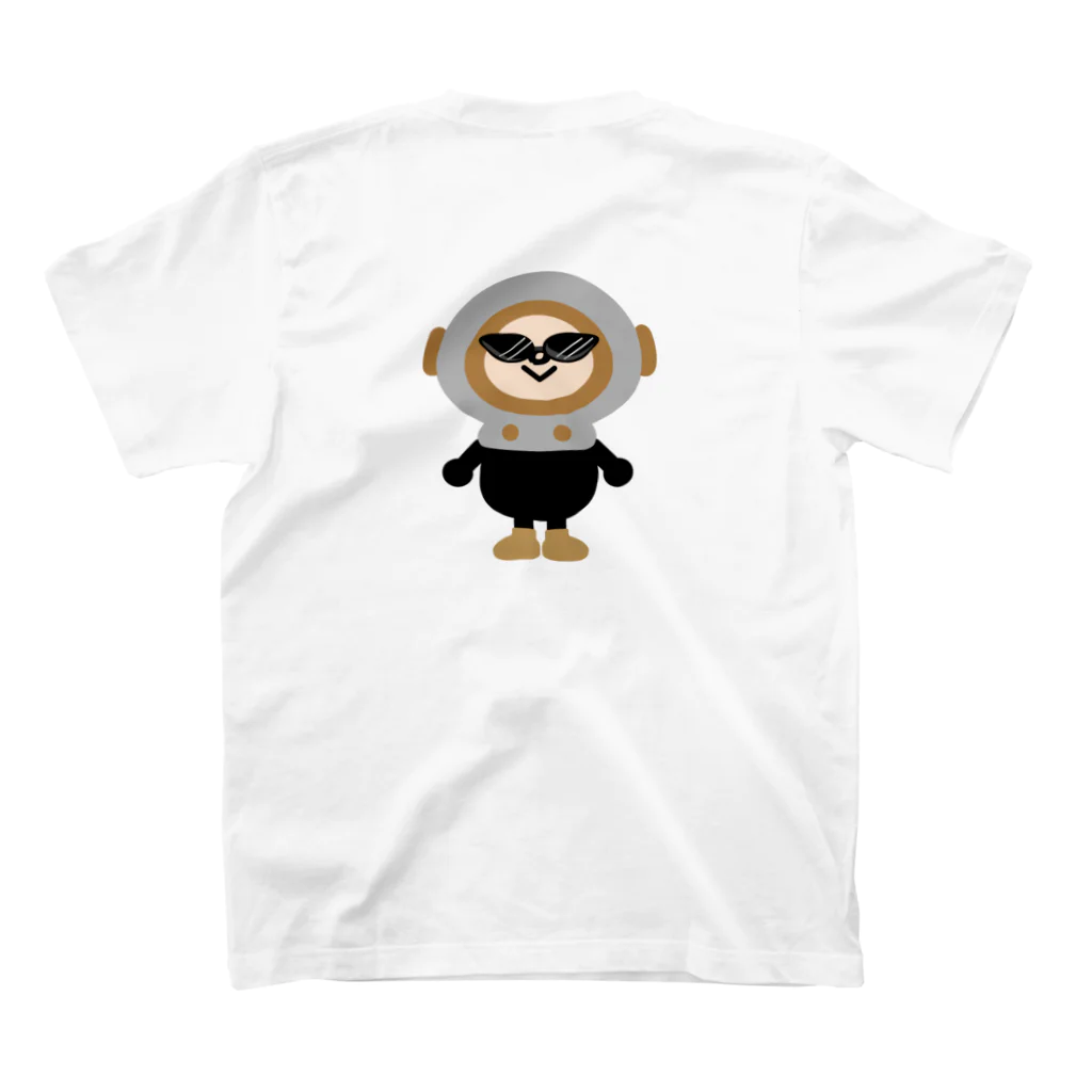 porimai/モグっぺ屋さんのグラサンON/OFFの黒モグっぺ Regular Fit T-Shirtの裏面