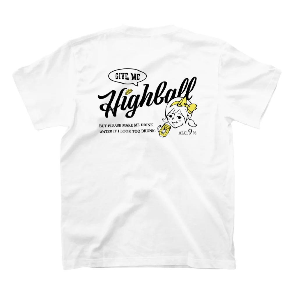 muuuuutosanのGIVE ME HIGHBALL（バックプリント） Regular Fit T-Shirtの裏面