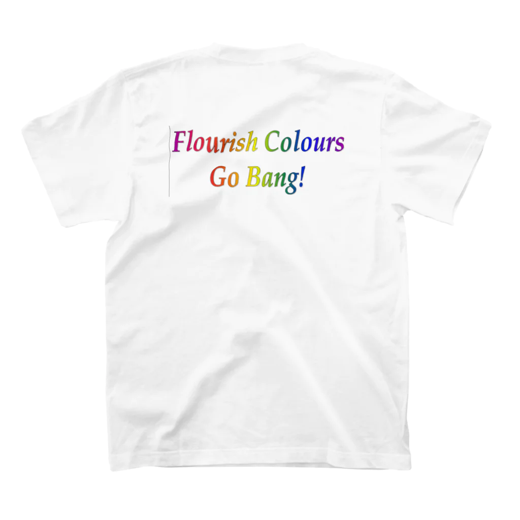 でおきしりぼ子の実験室のFluorish_Colours(規定の大きさ) Regular Fit T-Shirtの裏面