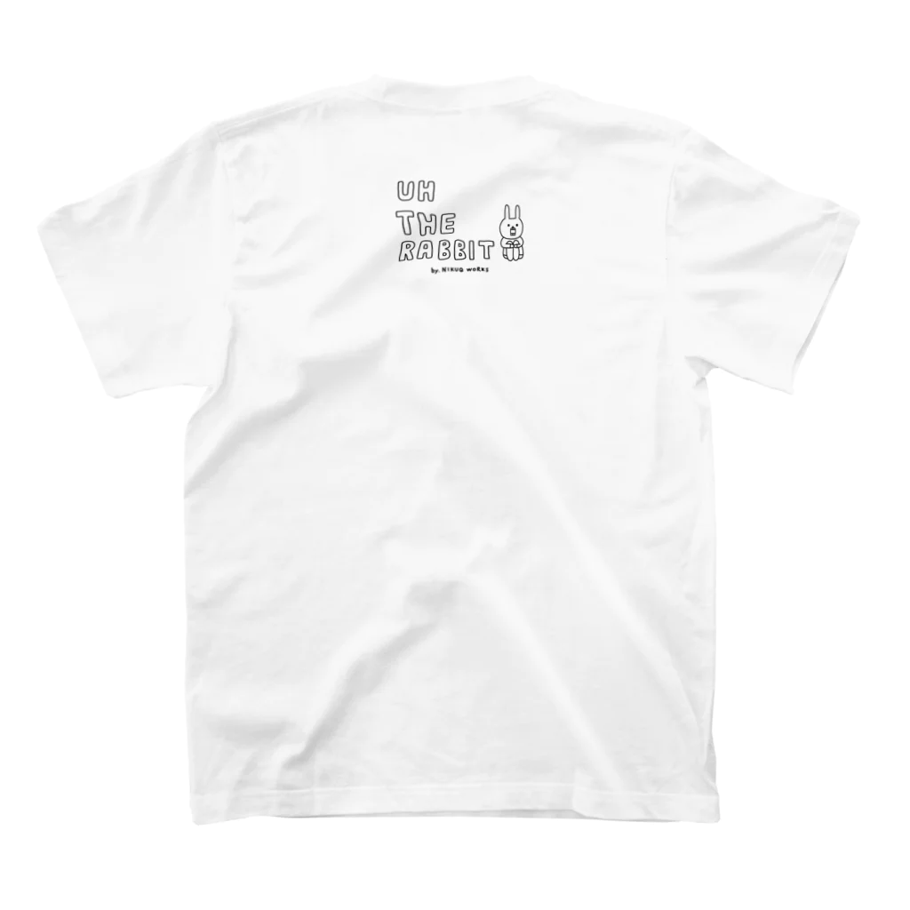 ウサギのウー by NIKUQ WORKSのウサギのウーのポケTに見せかけたもの スタンダードTシャツの裏面