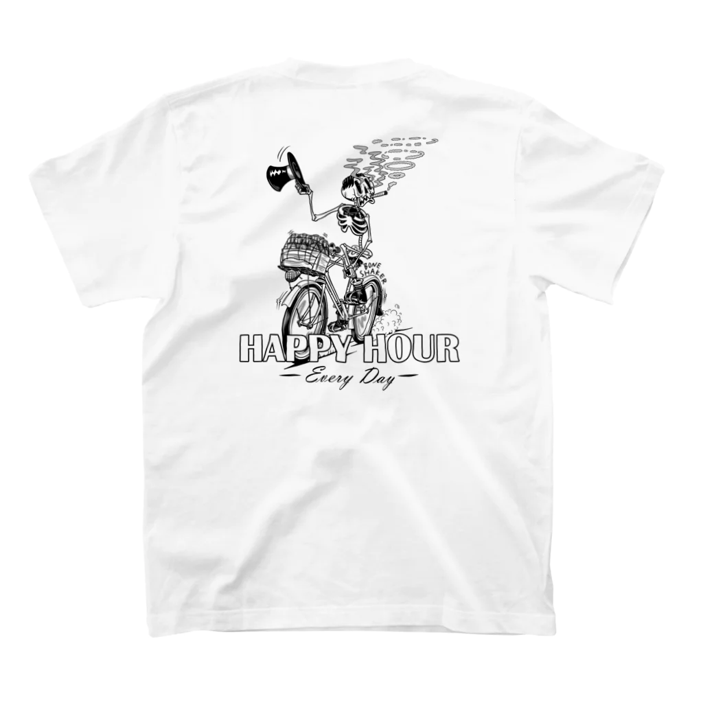 nidan-illustrationの"HAPPY HOUR"(B&W) #2 スタンダードTシャツの裏面