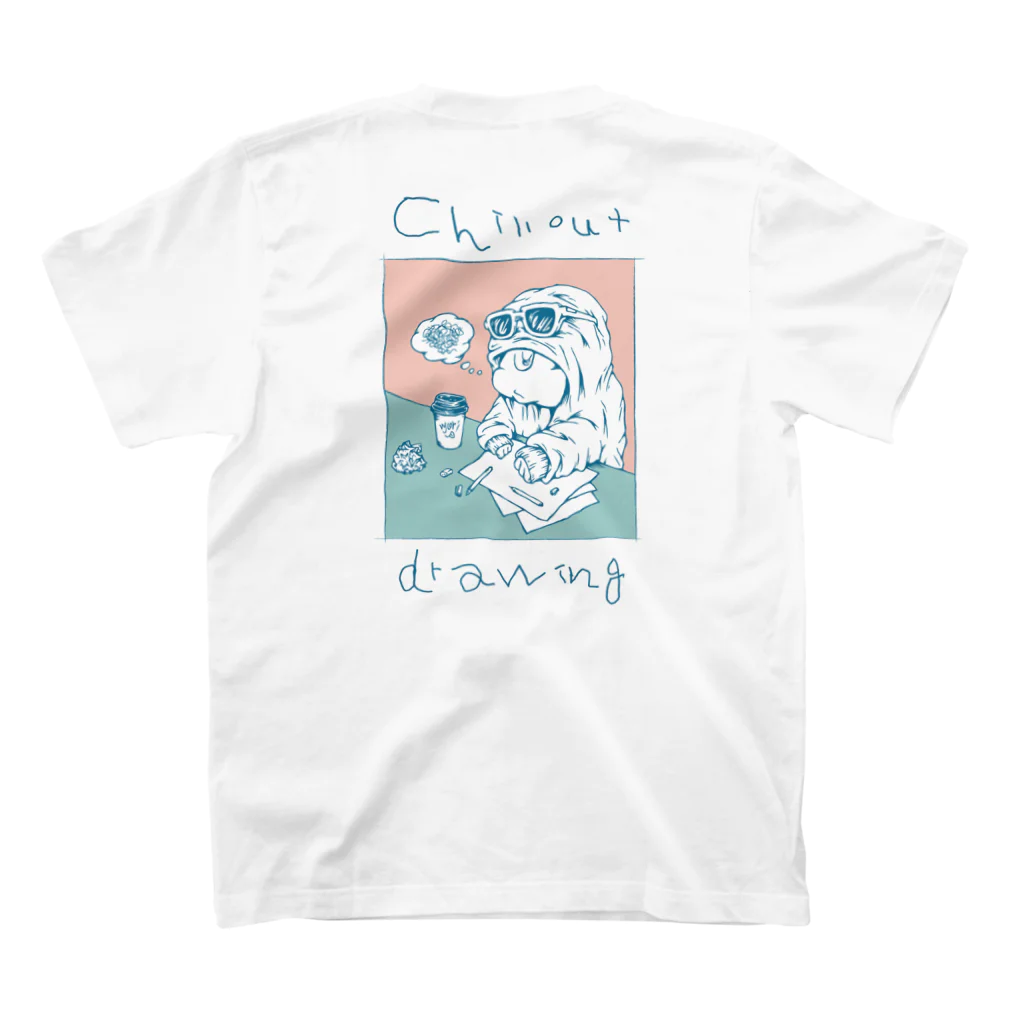 MORIの【ロゴ青色】chillout drawing Regular Fit T-Shirtの裏面