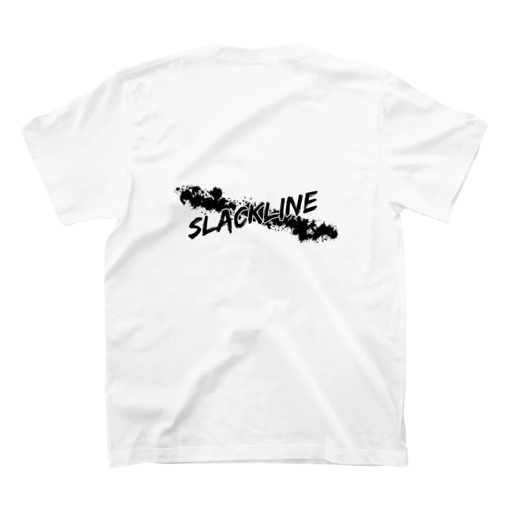 LINE RIDERのLINE RIDER　SLACKLINE　クロス01(黒) スタンダードTシャツの裏面