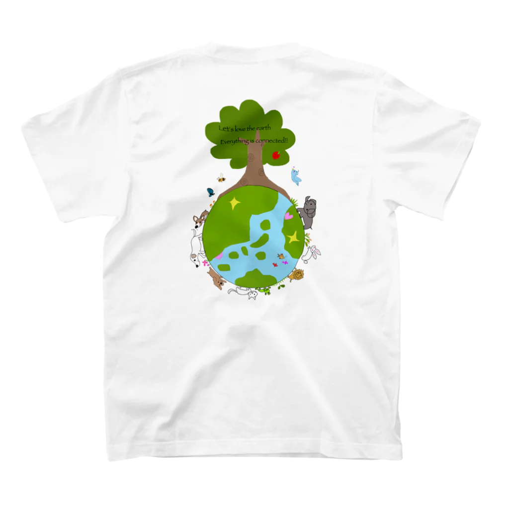 WON CHANCE ワンチャンスのlove earth（稲垣和歌子） Regular Fit T-Shirtの裏面