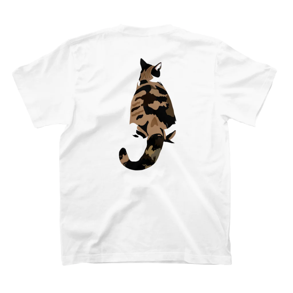 MIA似顔絵の三毛猫Tシャツ スタンダードTシャツの裏面