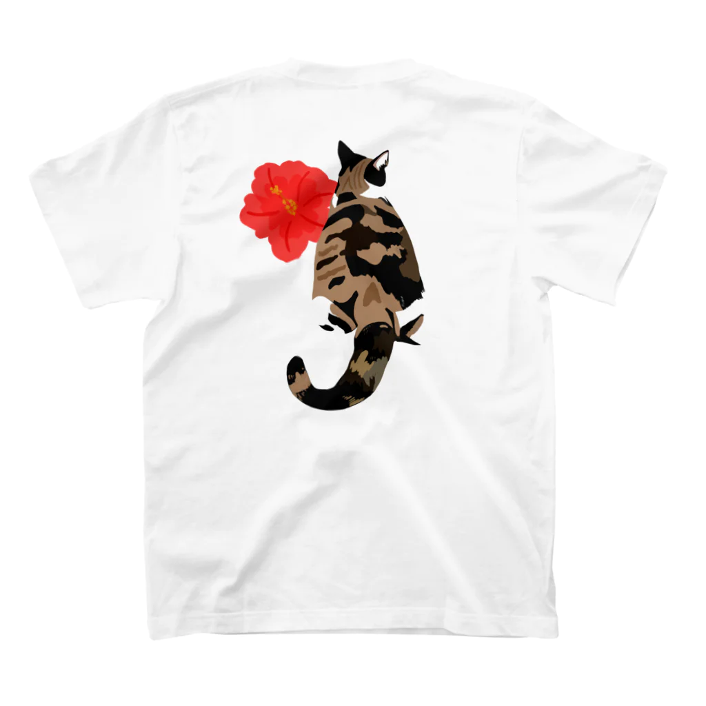 MIA似顔絵の三毛猫Tシャツ　夏 Regular Fit T-Shirtの裏面