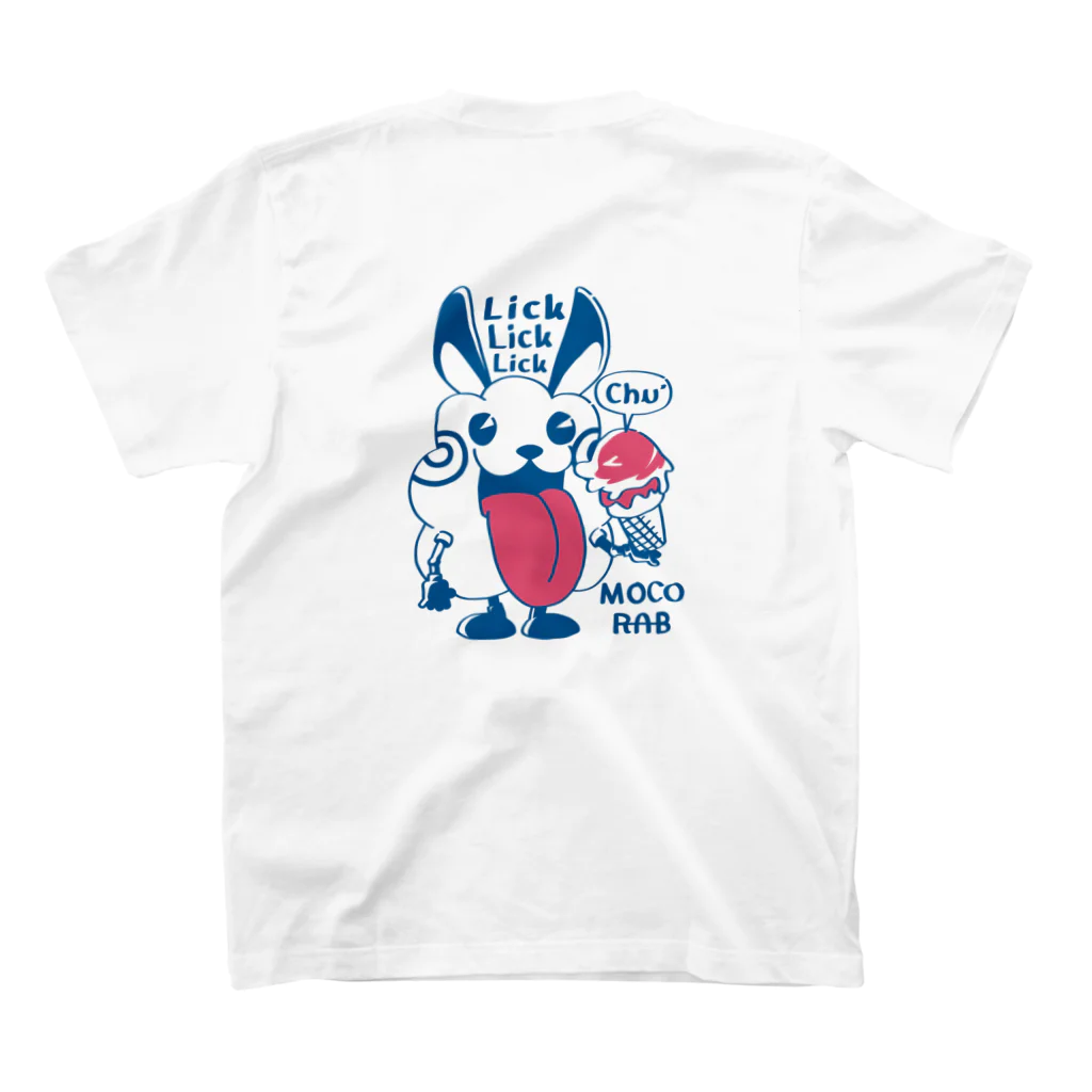 イラスト MONYAAT のバックプリント モコモコラビット1号*Lick Lick Lick スタンダードTシャツの裏面