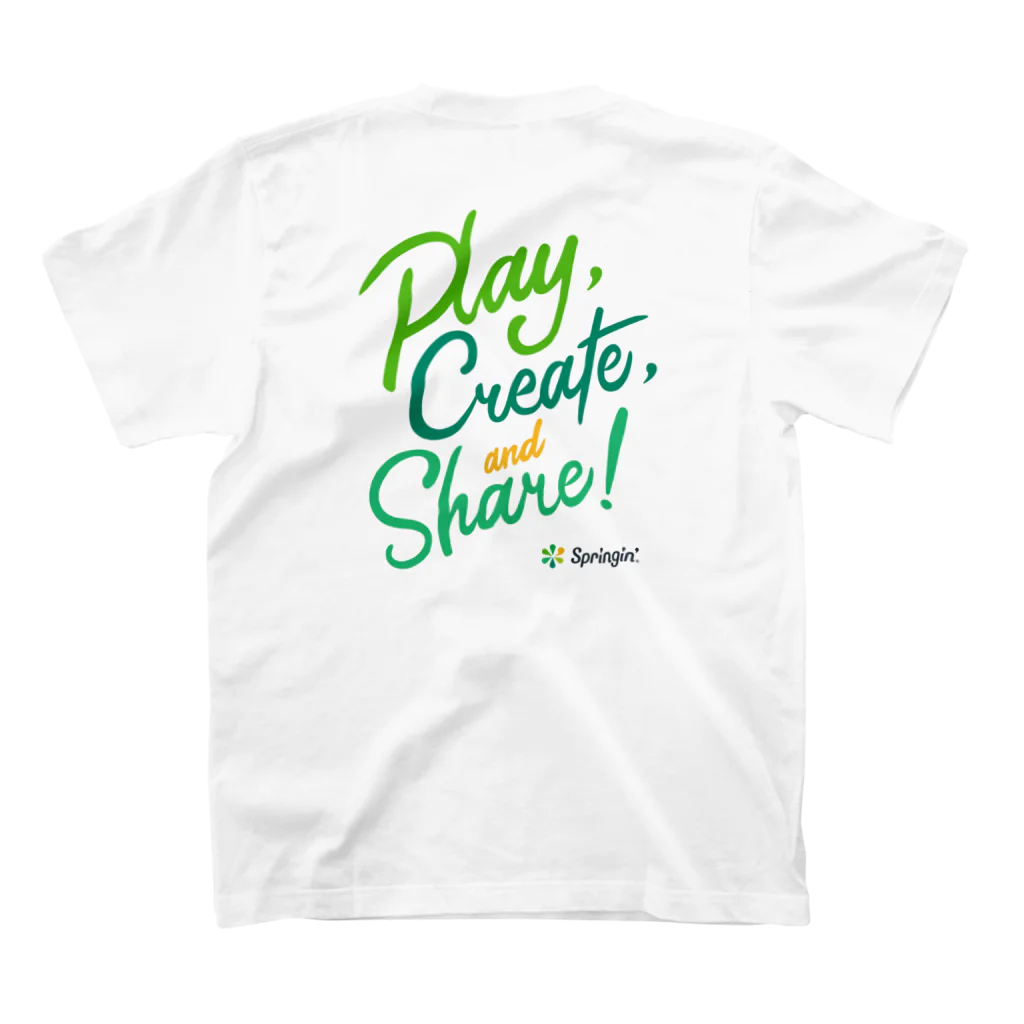 Springin’®オフィシャルショップのSpringin’ 「Play, Create, and Share!」 スタンダードTシャツの裏面