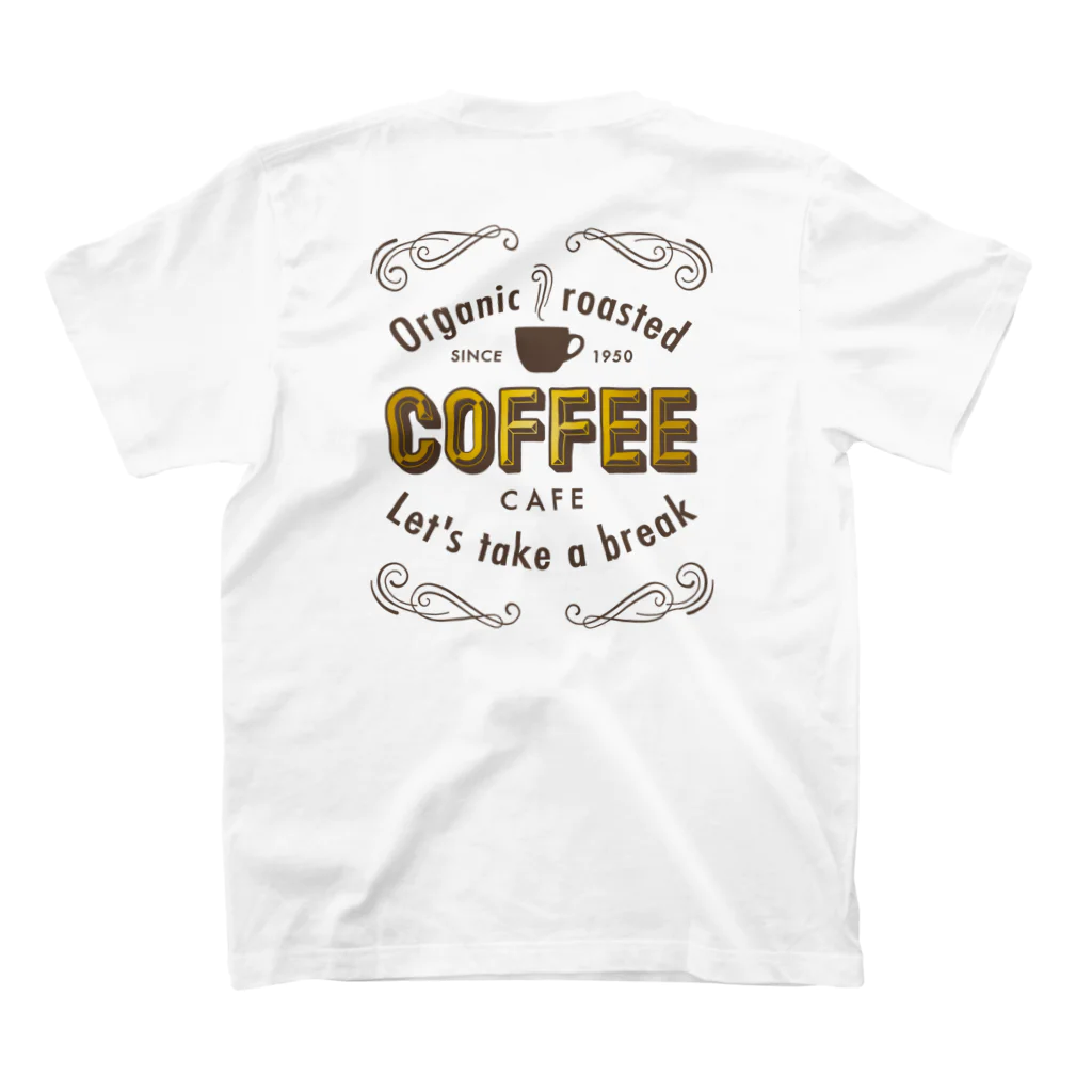 まるいねこのコーヒー カフェ スタンダードTシャツの裏面