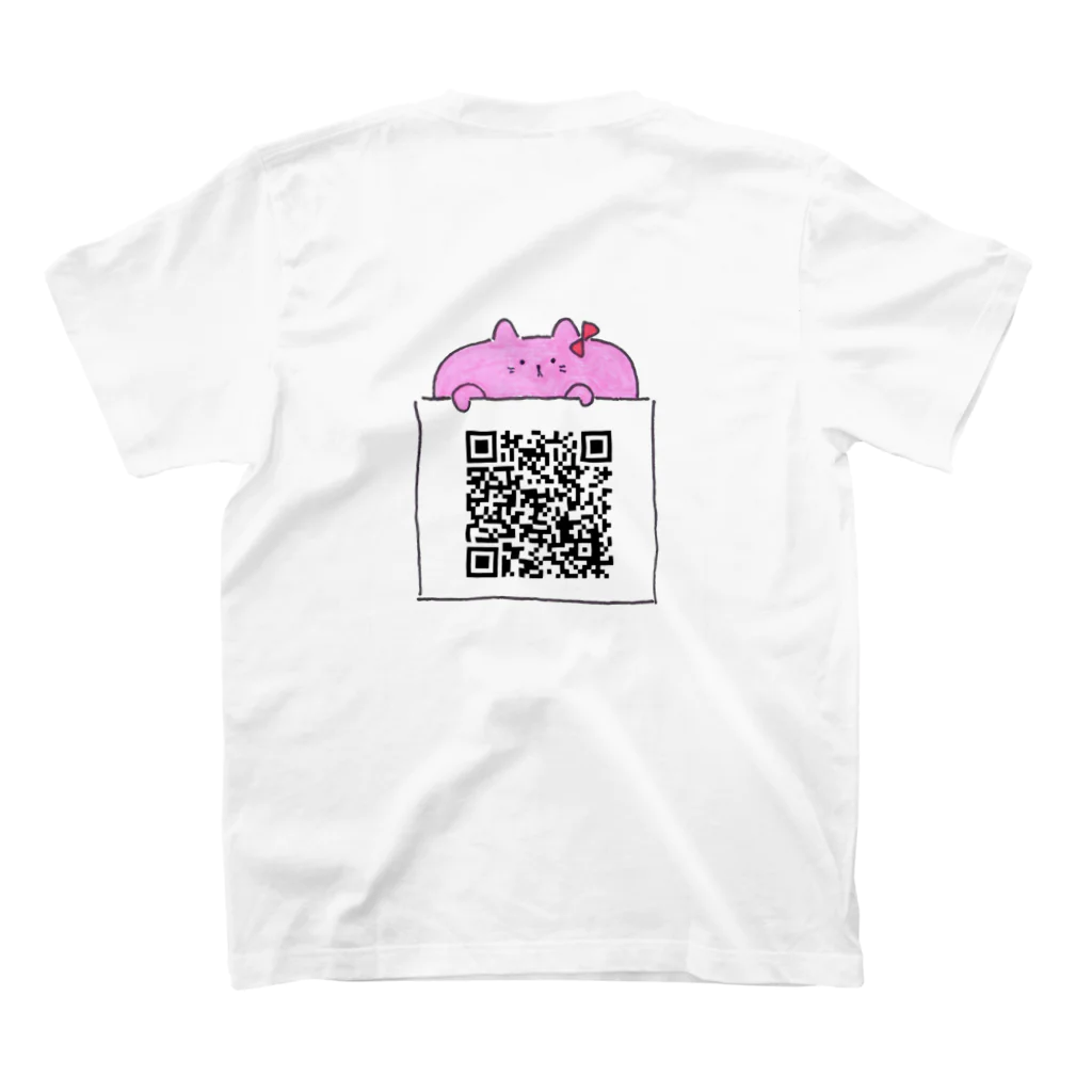 アンバランスでも頑張るにゃんこSHOPの絵画なにゃんこくんとにゃんこちゃん Regular Fit T-Shirtの裏面
