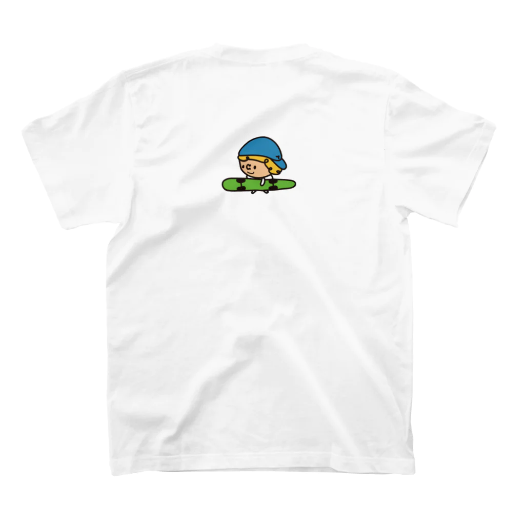 つぶっちーズのスケボーつぶっちと人。 スタンダードTシャツの裏面