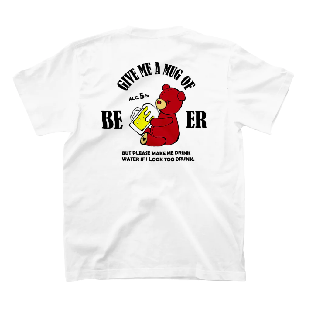 muuuuutosanのGIVE ME BEER BEAR（バックプリント） Regular Fit T-Shirtの裏面