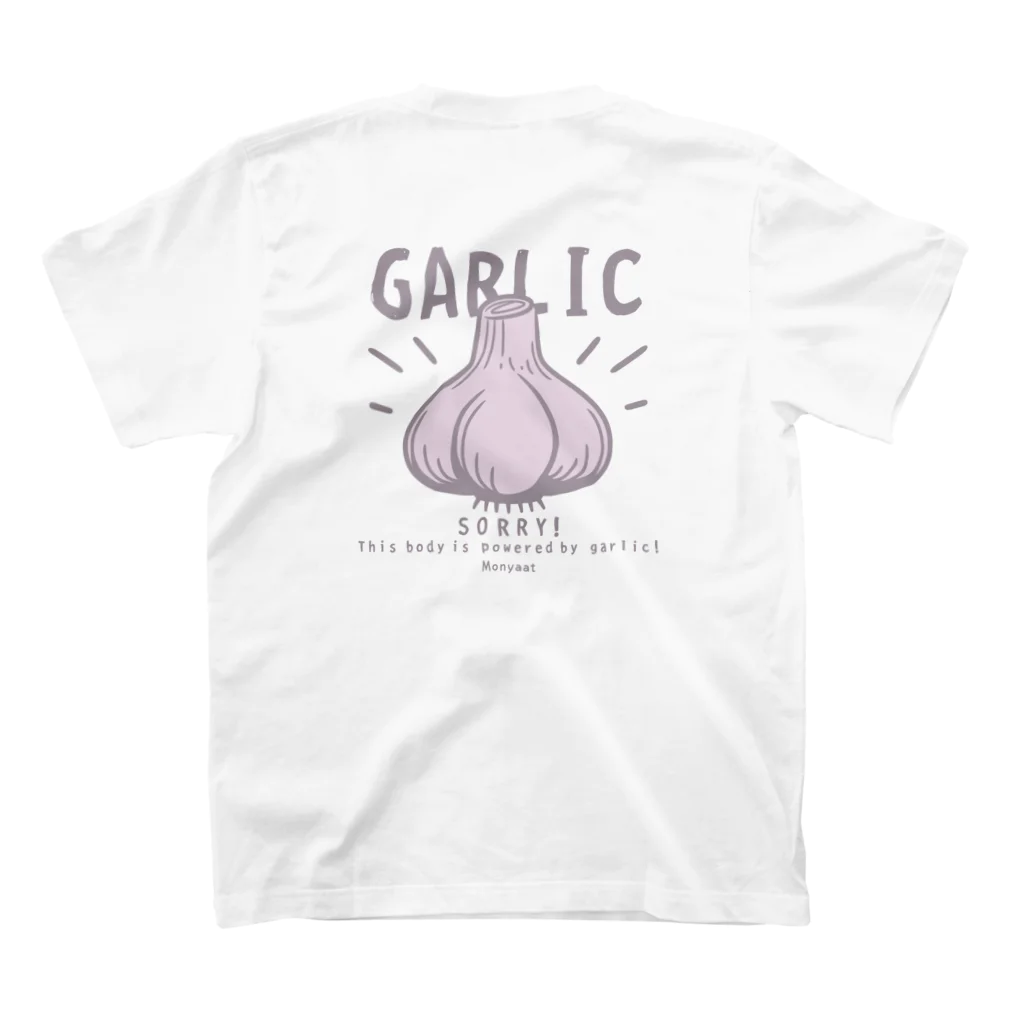 イラスト MONYAAT のバックプリント にんにく　GARLIC*B Regular Fit T-Shirtの裏面