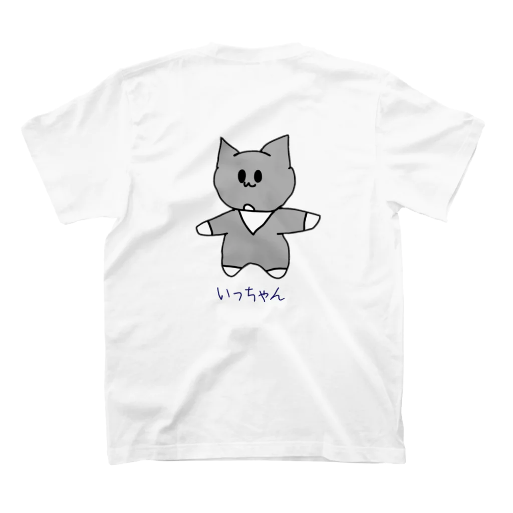 虹色にゃんこのいっちゃんイラストTシャツ Regular Fit T-Shirtの裏面