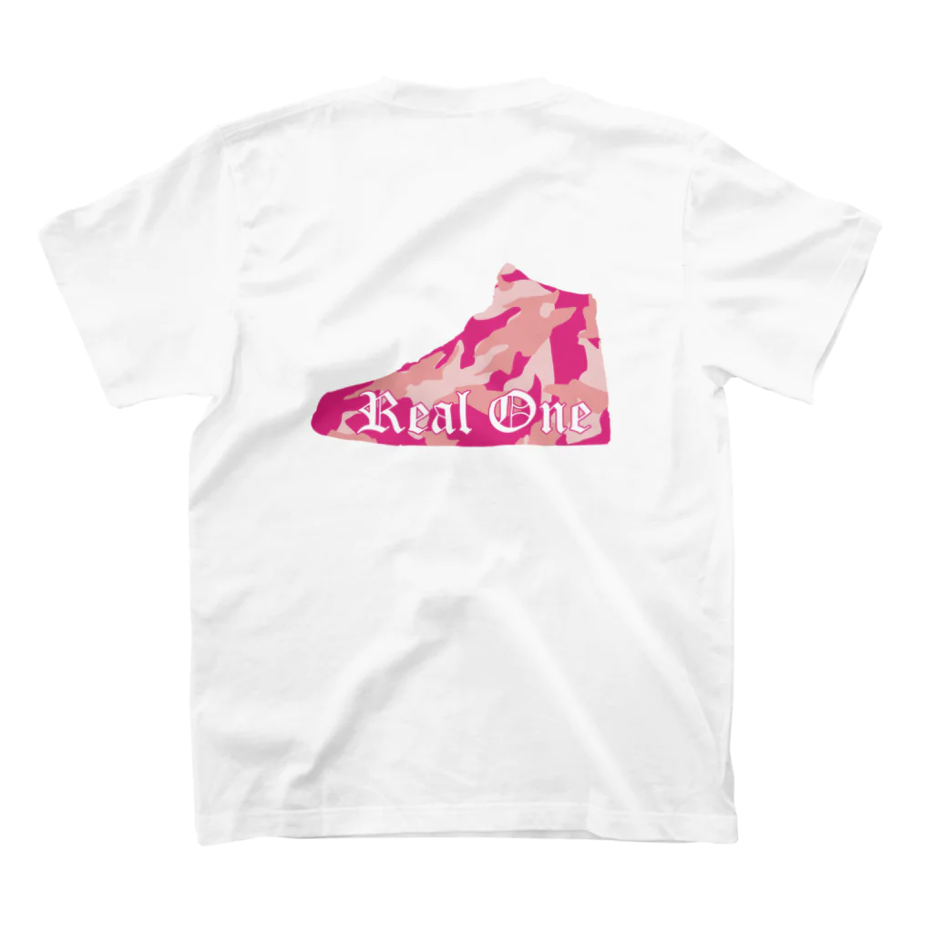 Real OneのSneaker Camo Pink スタンダードTシャツの裏面