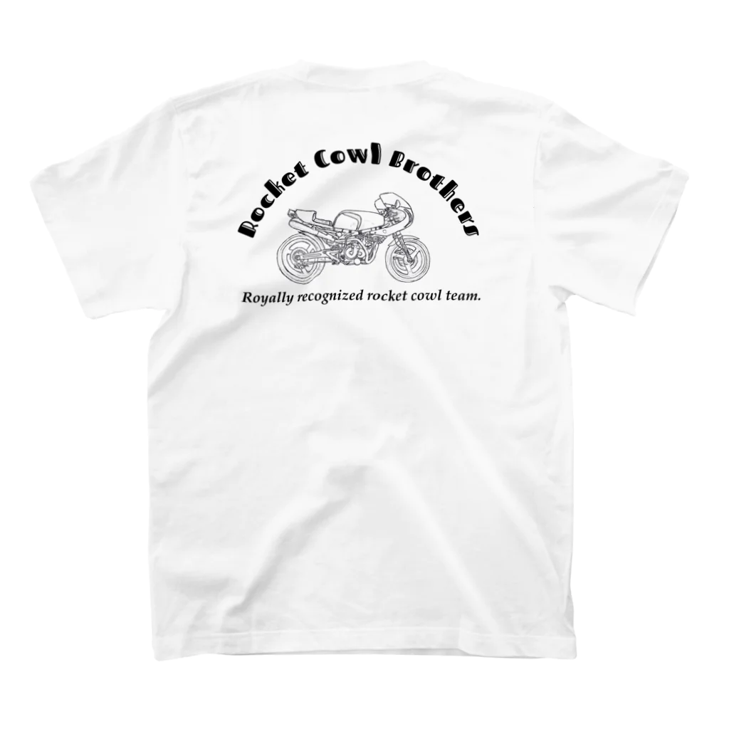 ハチロックモーターサイクルのRocketCowlBrothers No.3 スタンダードTシャツの裏面