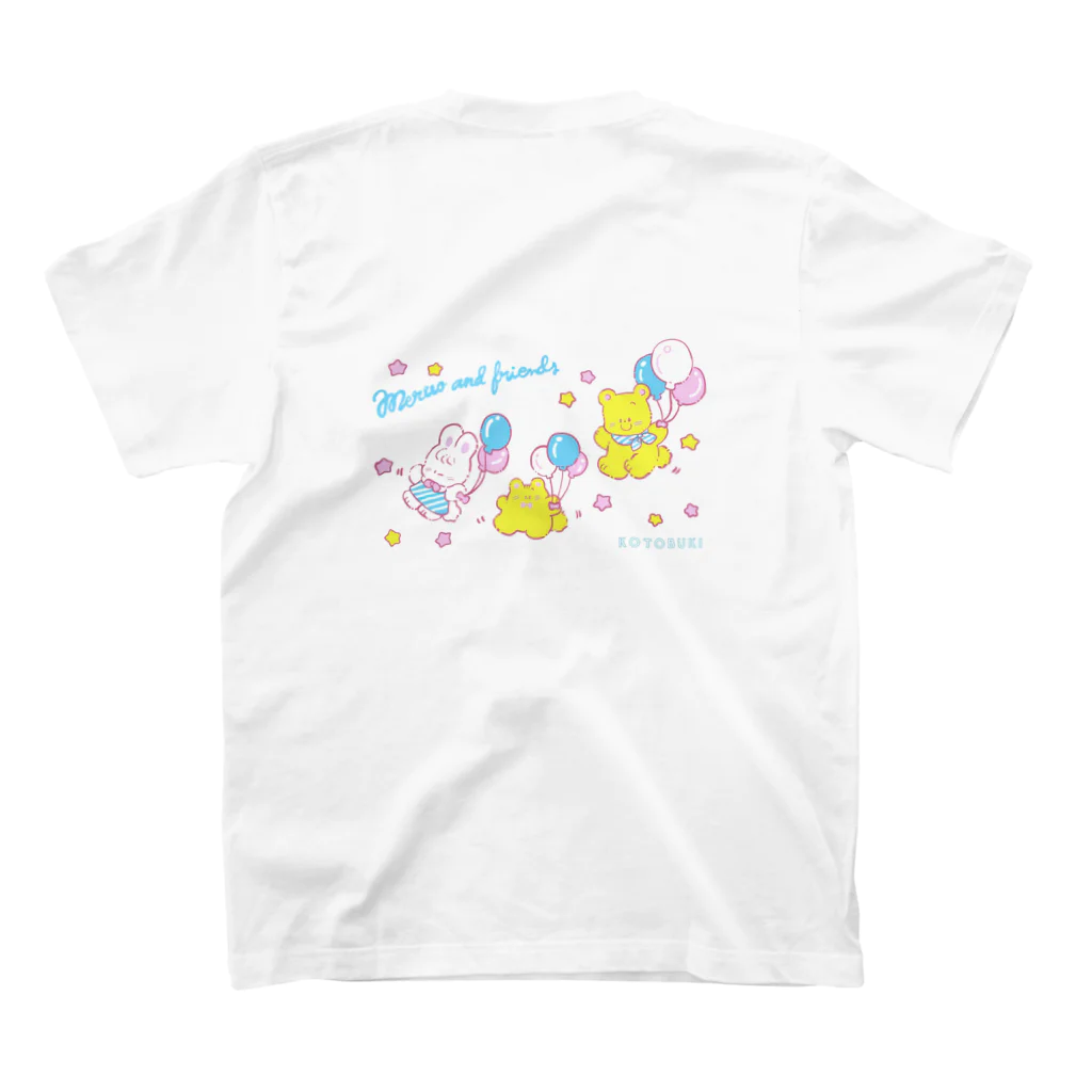 Kotobuki webshop SUZURI店のめるおアンドフレンズ スタンダードTシャツの裏面