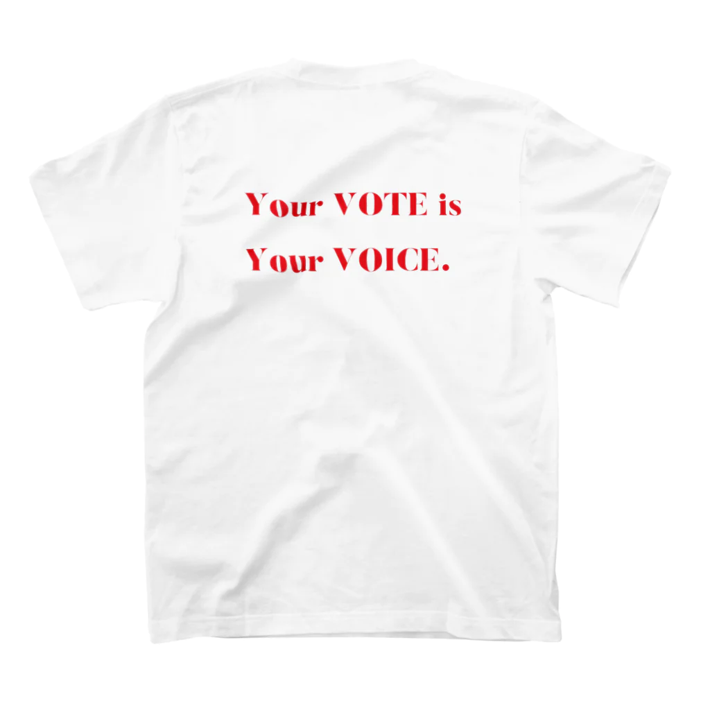 PTUs-Tの「My VOTE is My VOICE.」（赤） Regular Fit T-Shirtの裏面