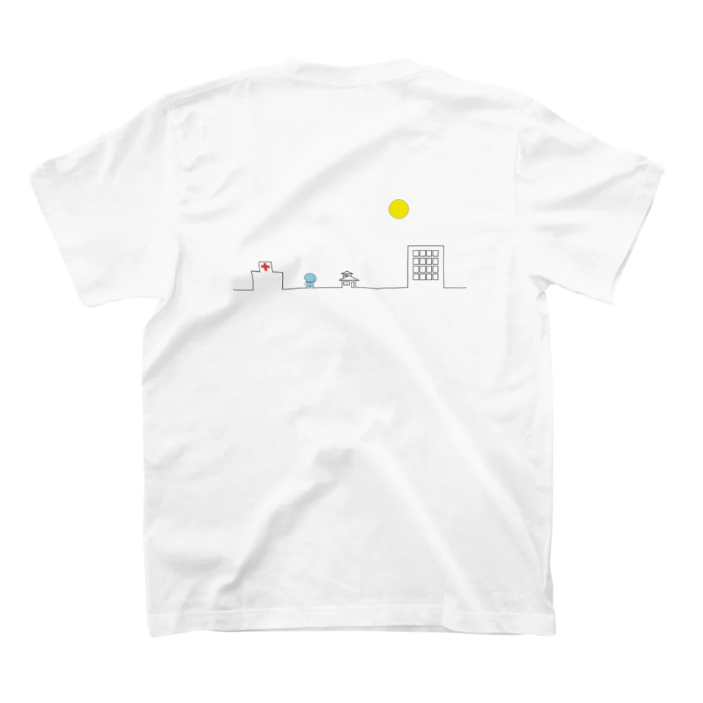 びたーびたーの猫と月 Regular Fit T-Shirtの裏面