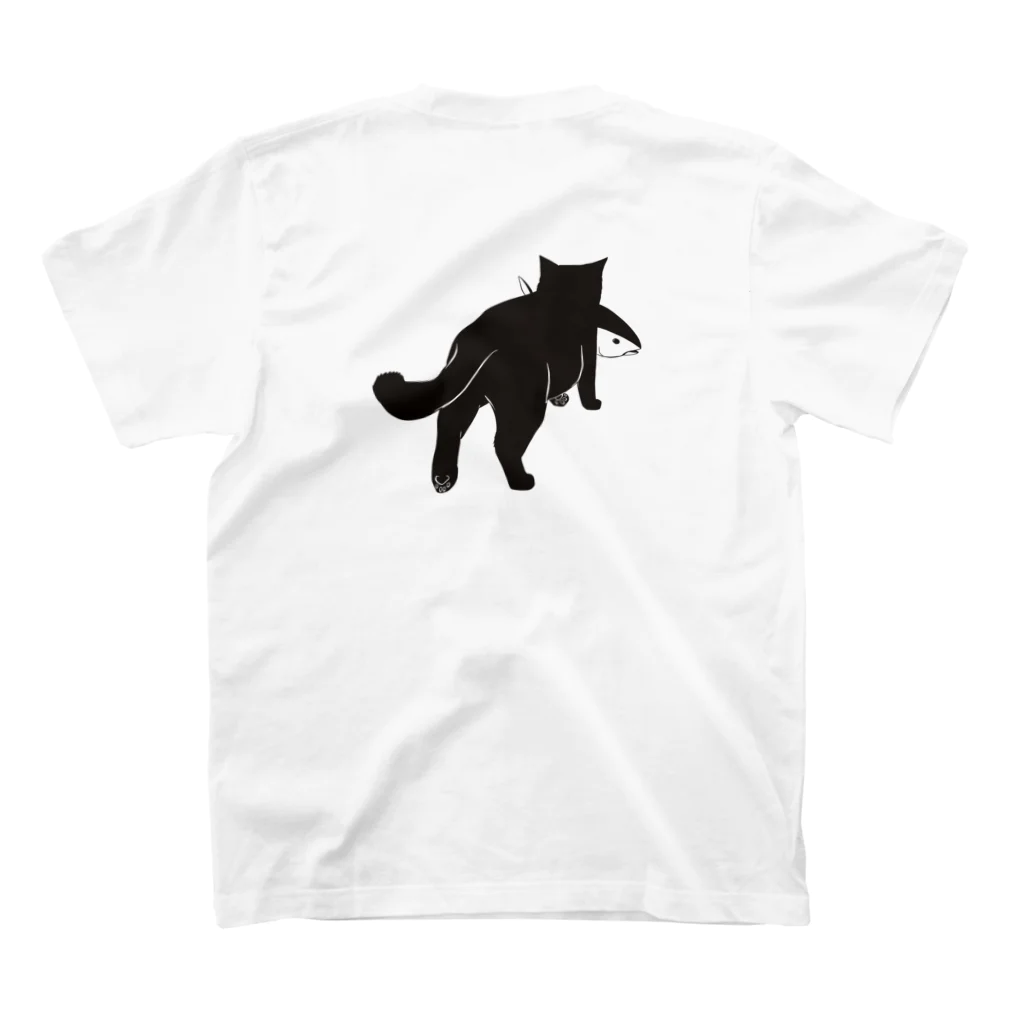 猫社謹製のどら猫かつお（フロント） Regular Fit T-Shirtの裏面