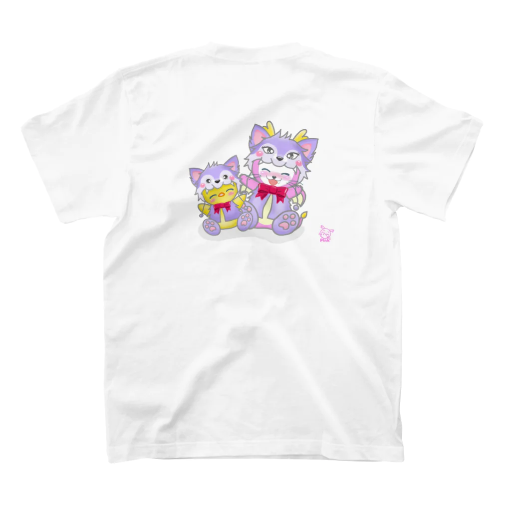 dragonpinkのどらごんにゃ&ぴーちゃん スタンダードTシャツの裏面