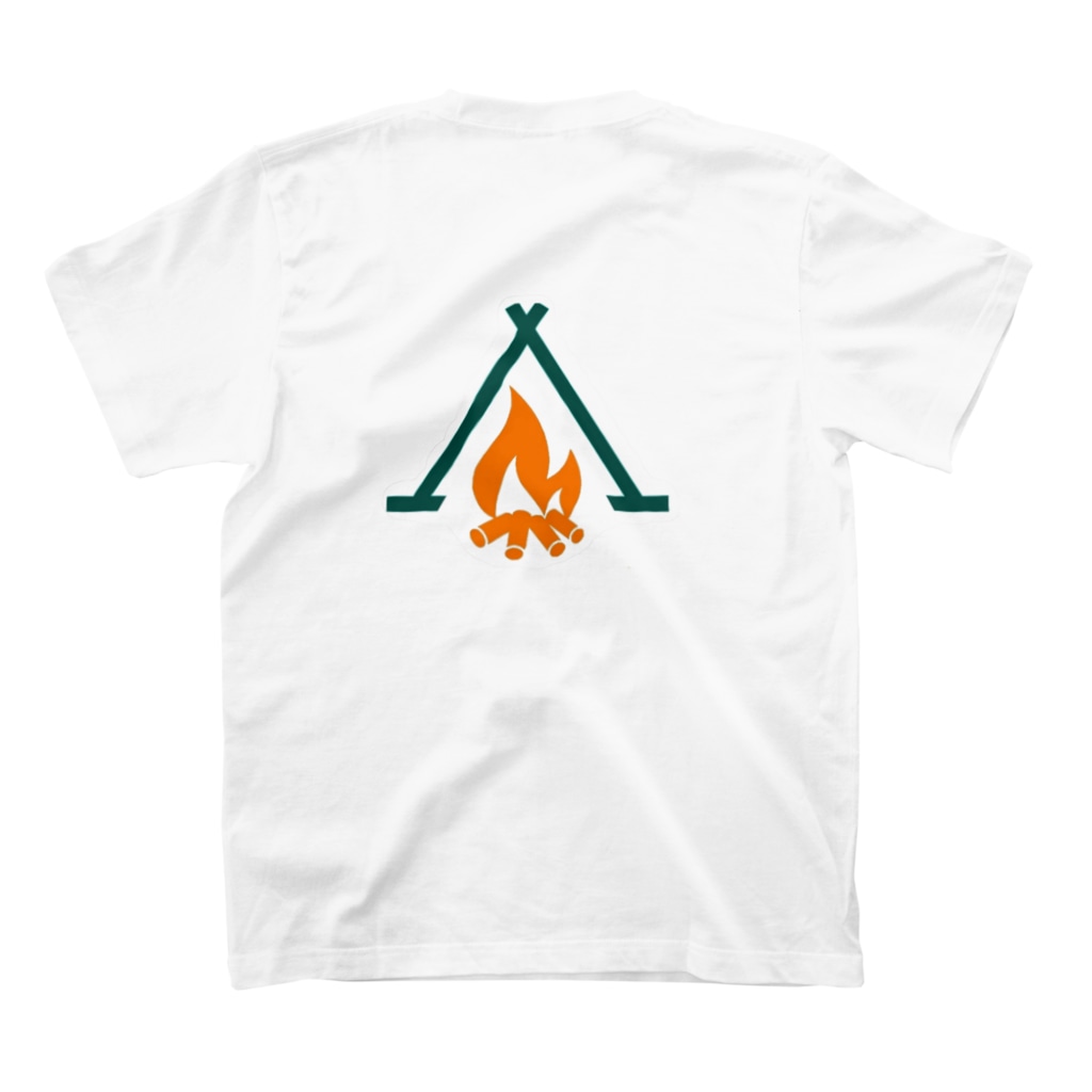 キャンプと焚き火好きの店のキャンプと焚き火好きの会　背中文字なし Regular Fit T-Shirtの裏面