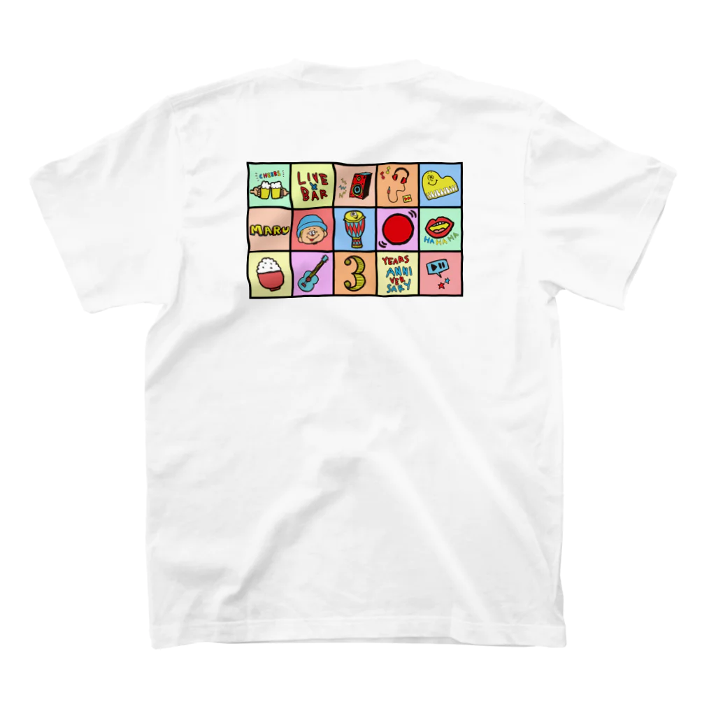 maruyaMAX(丸山真弘)のLIVE×BAR〇 3rd Anniversary Tシャツ デザイン⑤ スタンダードTシャツの裏面